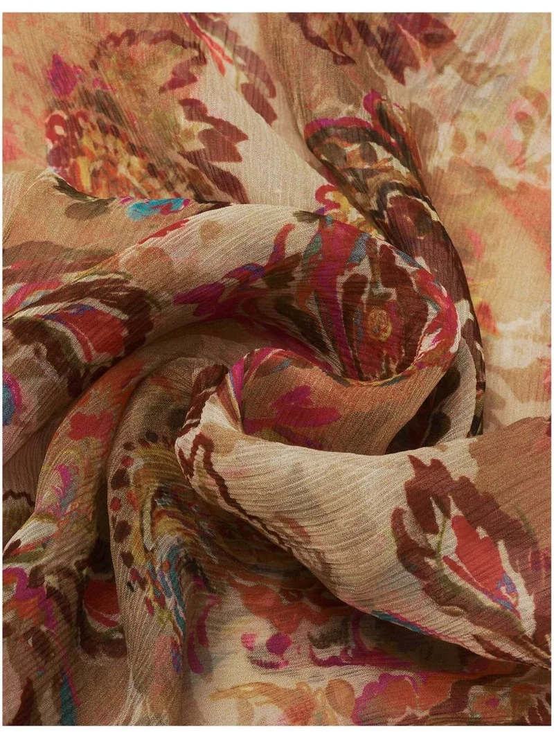 Seide Schal Langer Seidenschal mit Paisley-Design im Bias Cut