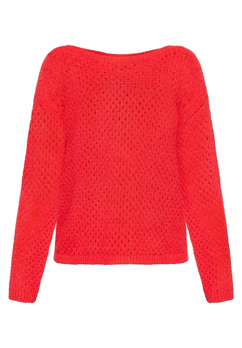 Lochstrick-Pullover