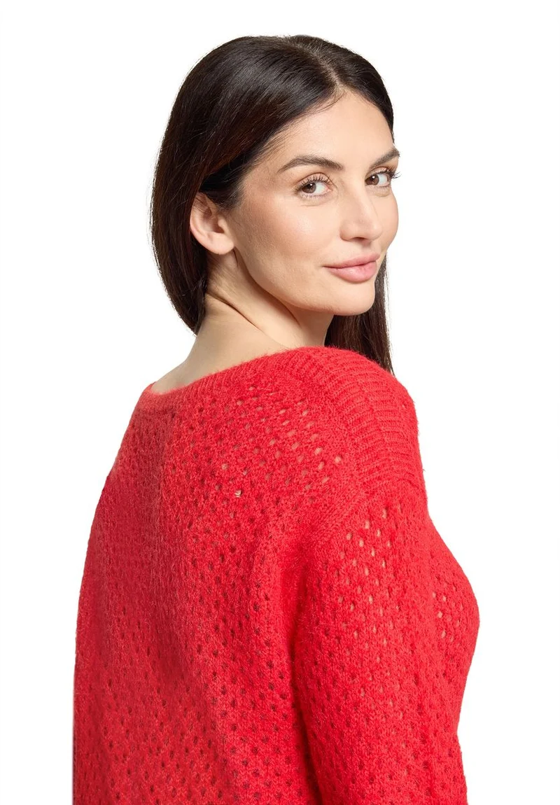 Lochstrick-Pullover