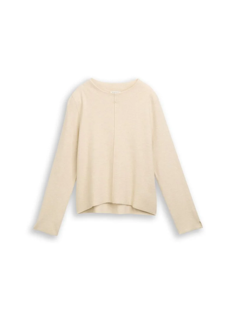 Cropped Strickpullover mit Stehkragen