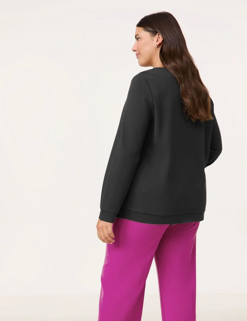 Samoon Damen Sweatshirt mit Ziersteinen