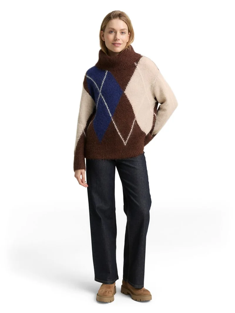 Oversize Rollkragenpullover mit Wollanteil