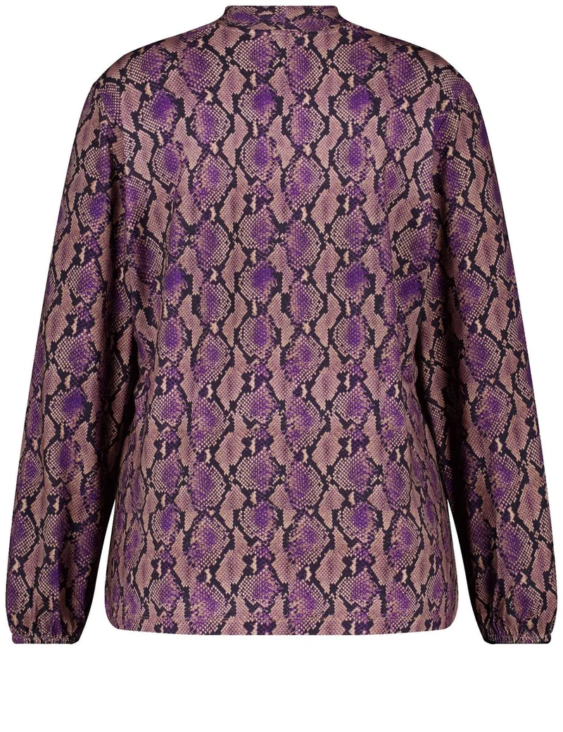 Samoon Damen Langarmshirt mit farbigem Schlangenprint