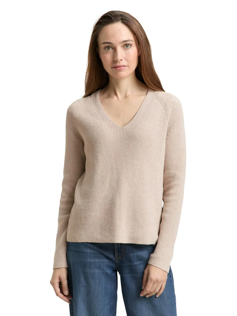 Strickpullover mit V-Ausschnitt
