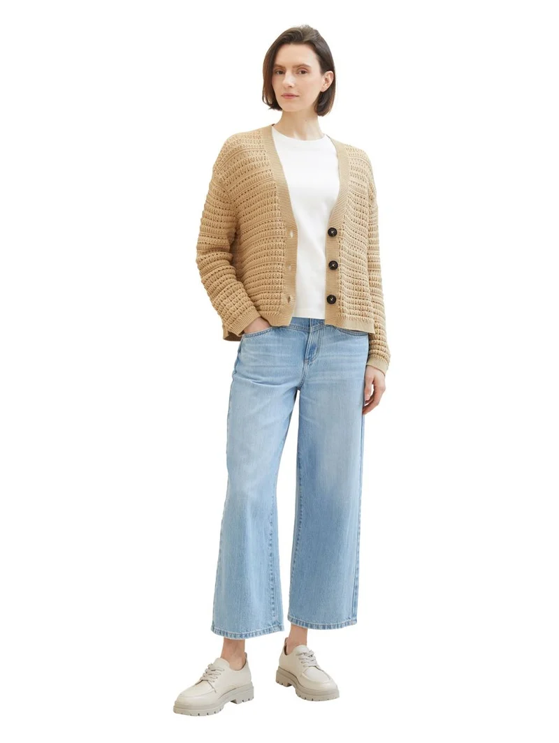 Tom Tailor Damen Strickjacke aus Bio-Baumwolle