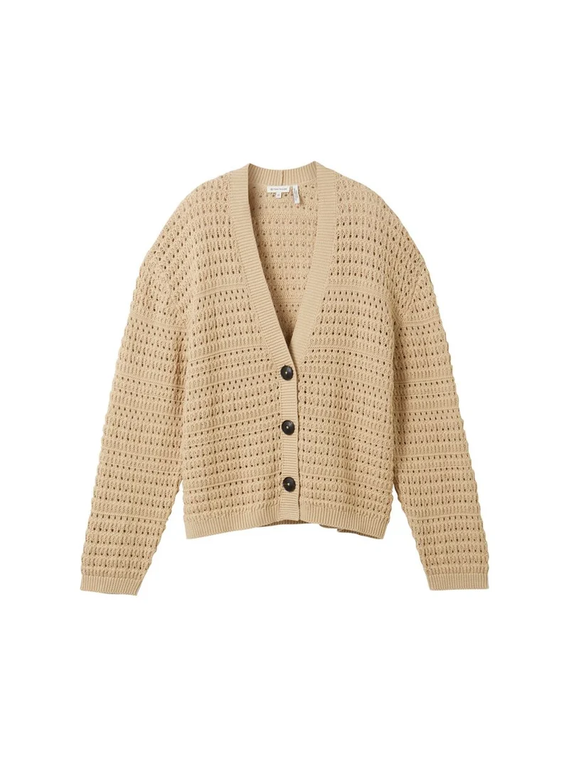 Tom Tailor Damen Strickjacke aus Bio-Baumwolle