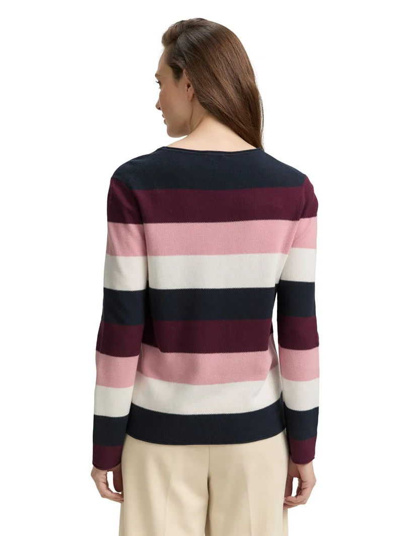 Knit structured striped