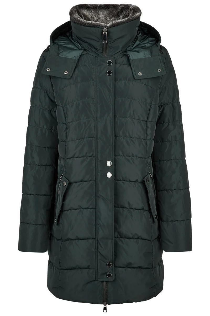 Jacke Down Free mit Kapuze und Webpelz